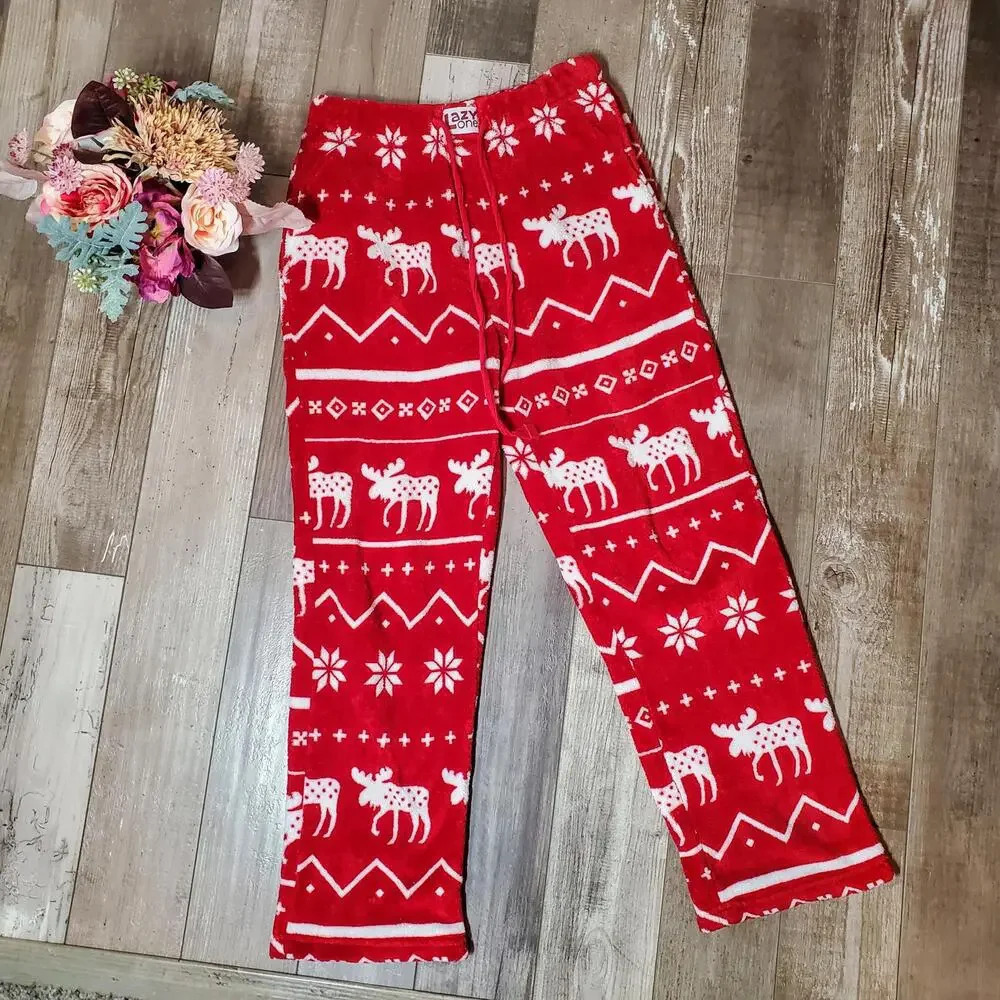 Lazy One Nordic Moose Men's Fleece PJ Pant Size Small NWOT
